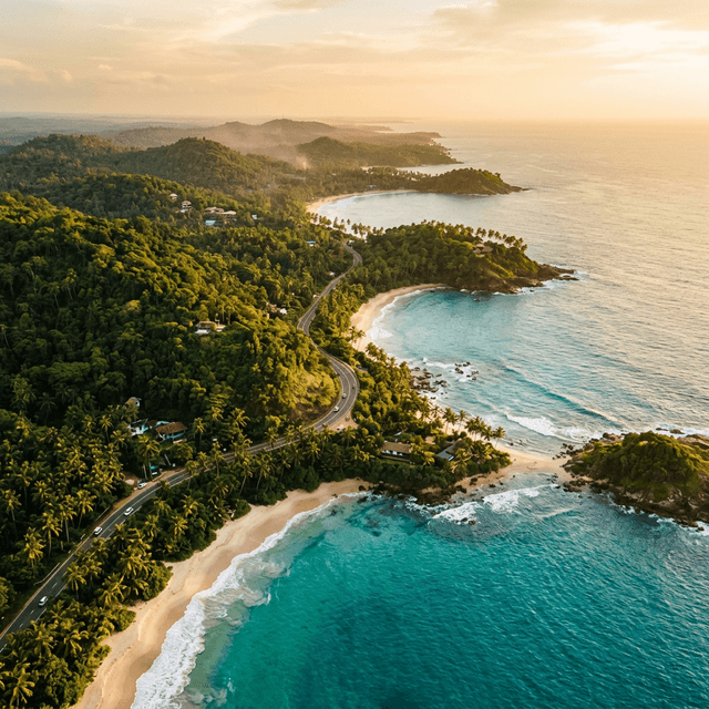 Aerial view of Sri Lanka's coastline