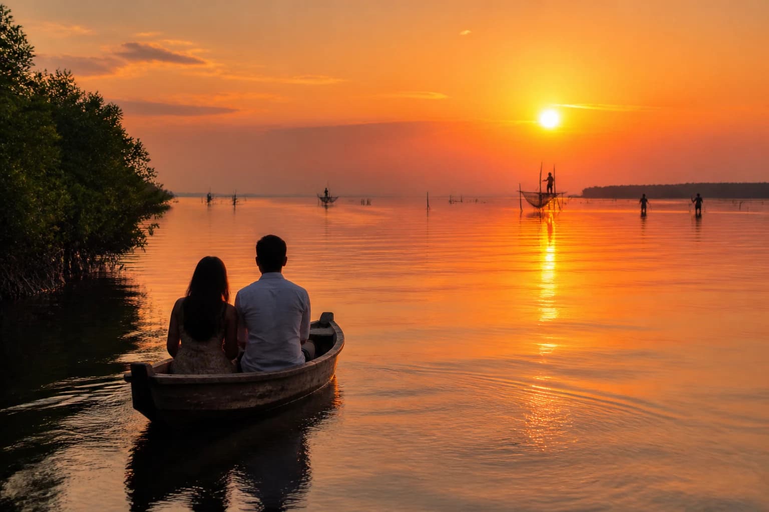 Negombo lagoon sunset and coastal welcome